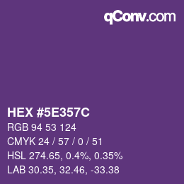 Color code: HEX #5E357C | qconv.com