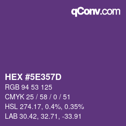 Color code: HEX #5E357D | qconv.com