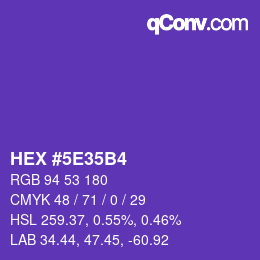 Color code: HEX #5E35B4 | qconv.com