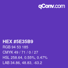 Color code: HEX #5E35B9 | qconv.com