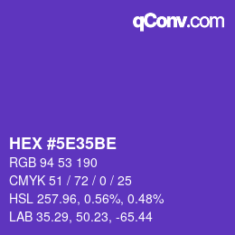 Color code: HEX #5E35BE | qconv.com