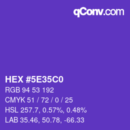 Color code: HEX #5E35C0 | qconv.com