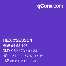 Color code: HEX #5E35C4 | qconv.com