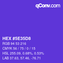 Color code: HEX #5E35D8 | qconv.com