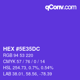 Color code: HEX #5E35DC | qconv.com