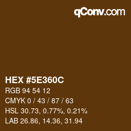 Color code: HEX #5E360C | qconv.com