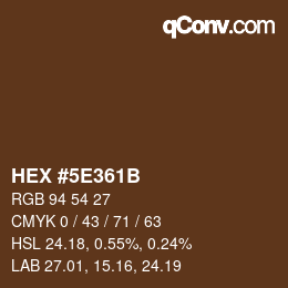 Color code: HEX #5E361B | qconv.com