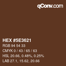 Color code: HEX #5E3621 | qconv.com