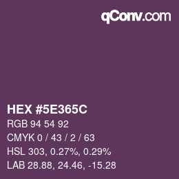 Color code: HEX #5E365C | qconv.com