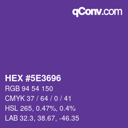 Color code: HEX #5E3696 | qconv.com