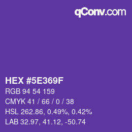 Color code: HEX #5E369F | qconv.com