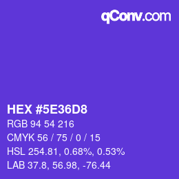 Color code: HEX #5E36D8 | qconv.com