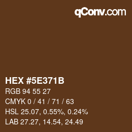 Color code: HEX #5E371B | qconv.com