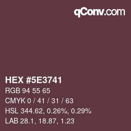 Color code: HEX #5E3741 | qconv.com