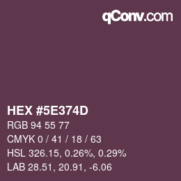 Color code: HEX #5E374D | qconv.com