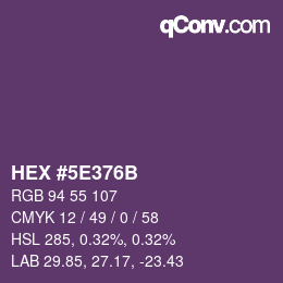 Color code: HEX #5E376B | qconv.com