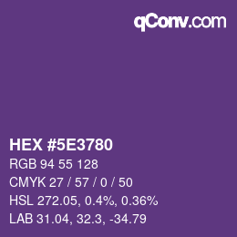 Color code: HEX #5E3780 | qconv.com