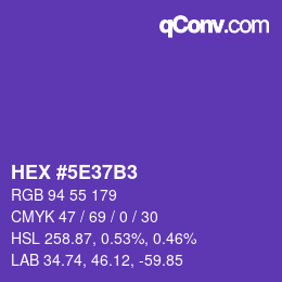 Color code: HEX #5E37B3 | qconv.com