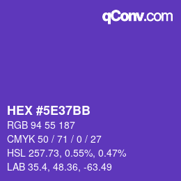 Color code: HEX #5E37BB | qconv.com