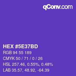Color code: HEX #5E37BD | qconv.com