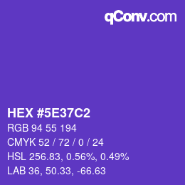 颜色代码: HEX #5E37C2 | qconv.com