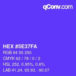 Color code: HEX #5E37FA | qconv.com