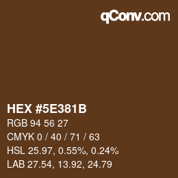 Color code: HEX #5E381B | qconv.com