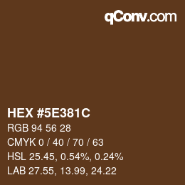 Color code: HEX #5E381C | qconv.com