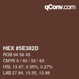 Color code: HEX #5E382D | qconv.com