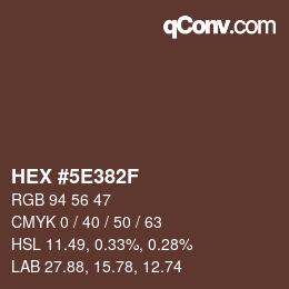 Color code: HEX #5E382F | qconv.com