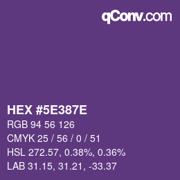 Color code: HEX #5E387E | qconv.com