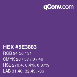 Color code: HEX #5E3883 | qconv.com