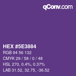 Color code: HEX #5E3884 | qconv.com