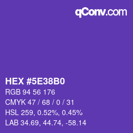 颜色代码: HEX #5E38B0 | qconv.com