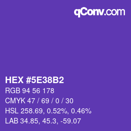Color code: HEX #5E38B2 | qconv.com