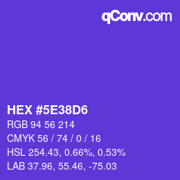 Color code: HEX #5E38D6 | qconv.com