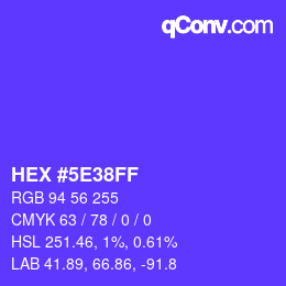 Color code: HEX #5E38FF | qconv.com