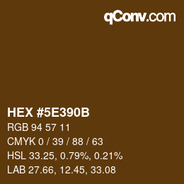 Color code: HEX #5E390B | qconv.com