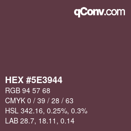 Color code: HEX #5E3944 | qconv.com