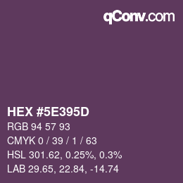 Color code: HEX #5E395D | qconv.com