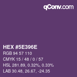 Color code: HEX #5E396E | qconv.com
