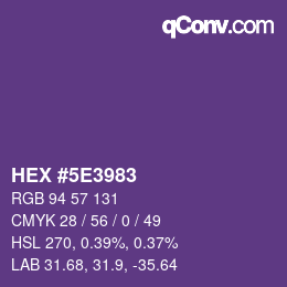 Color code: HEX #5E3983 | qconv.com