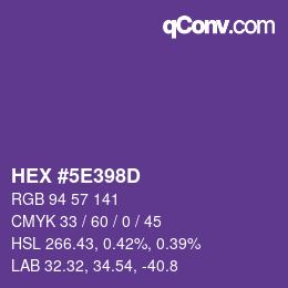 Color code: HEX #5E398D | qconv.com
