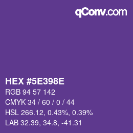Color code: HEX #5E398E | qconv.com