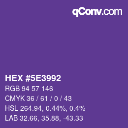 Color code: HEX #5E3992 | qconv.com
