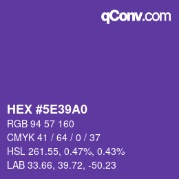 Color code: HEX #5E39A0 | qconv.com