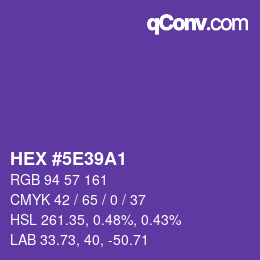 Color code: HEX #5E39A1 | qconv.com