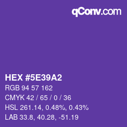 Color code: HEX #5E39A2 | qconv.com