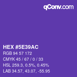 Color code: HEX #5E39AC | qconv.com