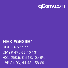Color code: HEX #5E39B1 | qconv.com